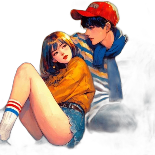 hat, watercolor, anime, comic book art transparent PNG cut-out