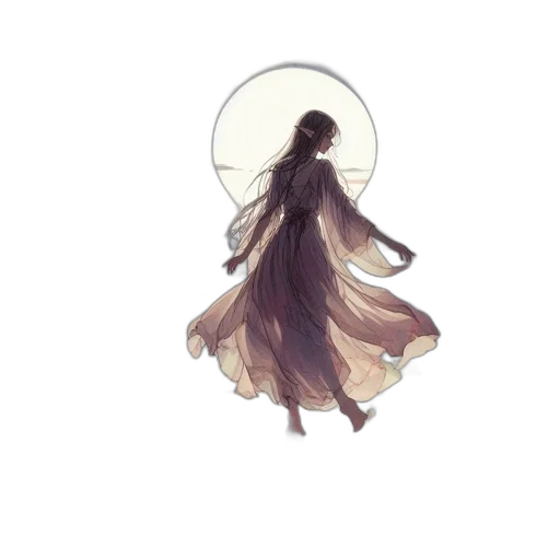 dress, creature, staff, mask transparent PNG cut-out