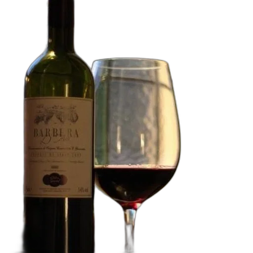 bottle, barbera, wine, stands transparent PNG cut-out