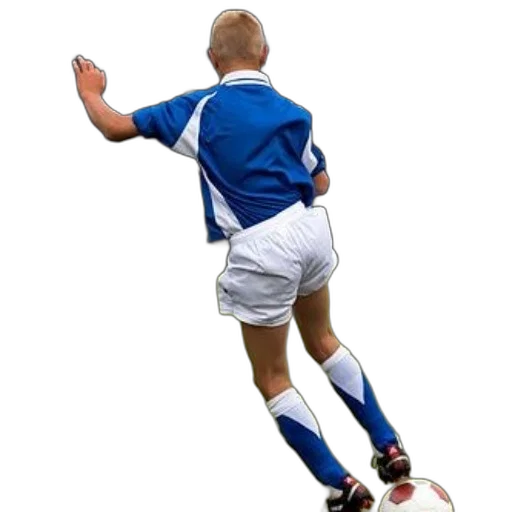 soccer, player, blue, white transparent PNG cut-out