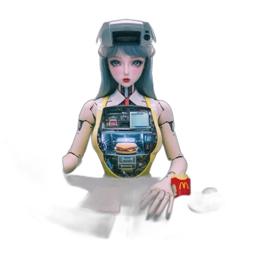 robot, dress, cyberpunk, concept art transparent PNG cut-out