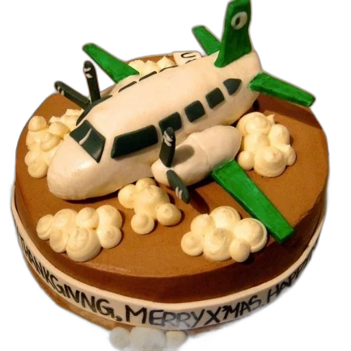 3d render, cake, plane, says transparent PNG cut-out