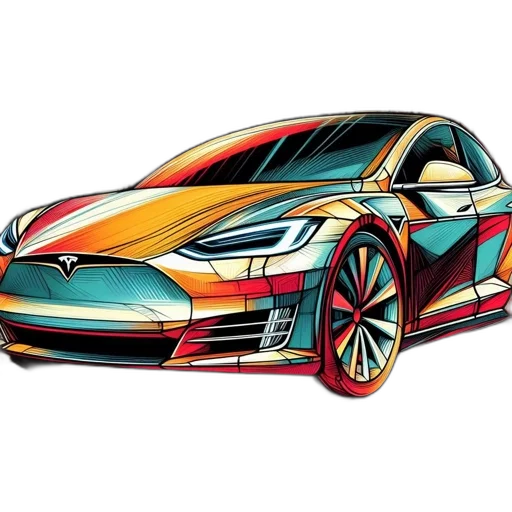 car, concept art, cartoon, 3d render transparent PNG cut-out