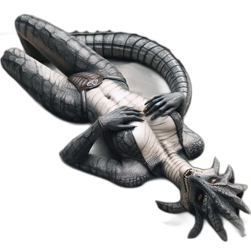 dragon, creature, animal, staff transparent PNG cut-out