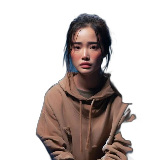 jacket, face, staff, weapon transparent PNG cut-out