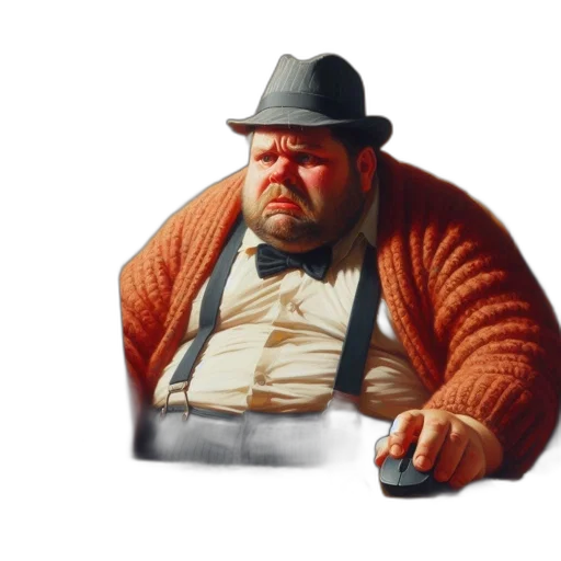 hat, jacket, face, staff transparent PNG cut-out
