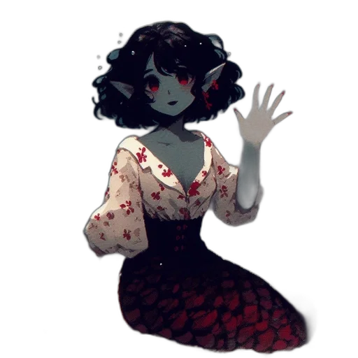 dress, creature, flower, mask transparent PNG cut-out