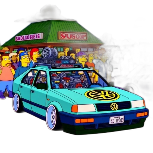 car, umbrella, concept art, cartoon transparent PNG cut-out