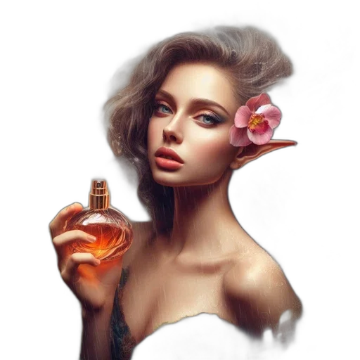 dress, face, bottle, fantasy art transparent PNG cut-out