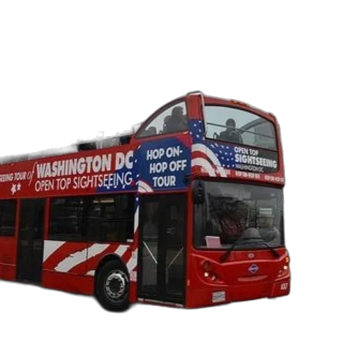 3d render, photorealistic, red, double-decker transparent PNG cut-out