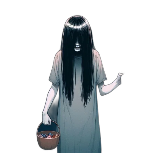 dress, hair, mask, creature transparent PNG cut-out