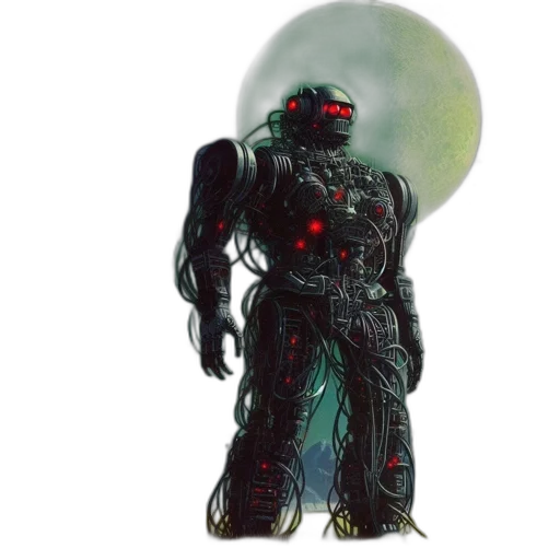 robot, creature, concept art, 3d render transparent PNG cut-out