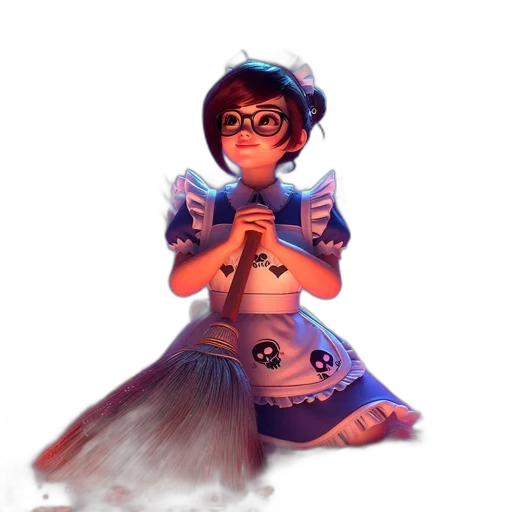 dress, staff, creature, weapon transparent PNG cut-out