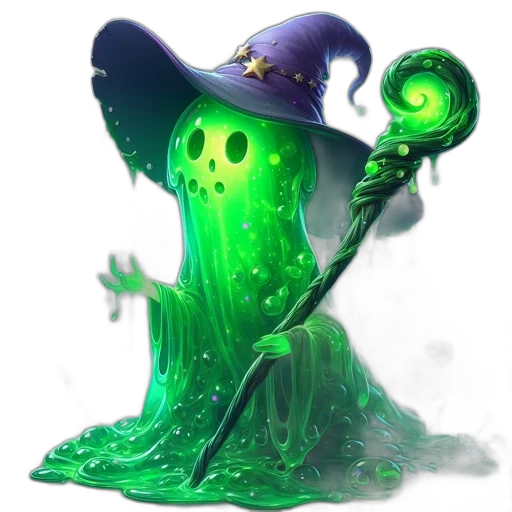 staff, hat, creature, dress transparent PNG cut-out