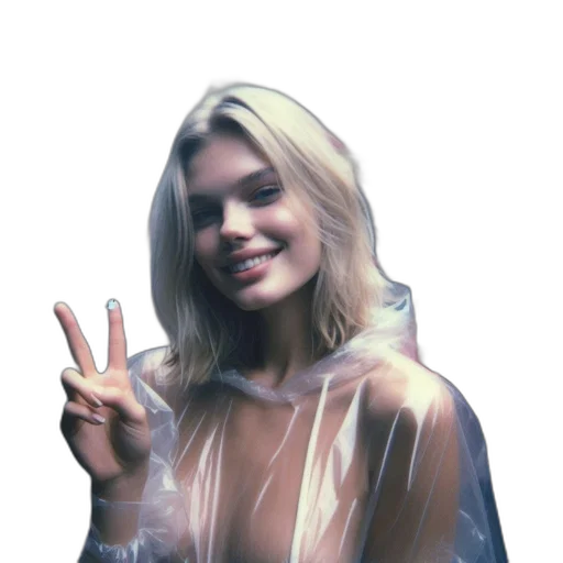 jacket, dress, face, hair transparent PNG cut-out
