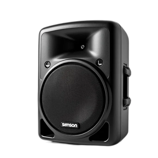 black, portable, speaker, circular transparent PNG cut-out