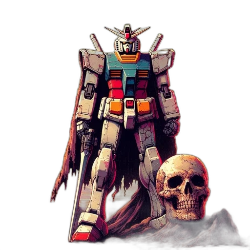 robot, weapon, concept art, pixel art transparent PNG cut-out