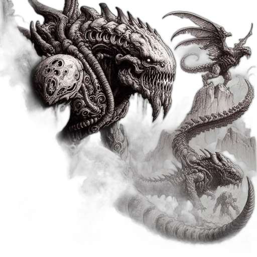 dragon, creature, fantasy art, concept art transparent PNG cut-out