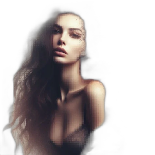 dress, face, jewelry, hair transparent PNG cut-out