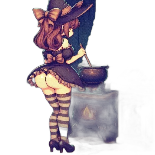 hat, dress, staff, robot transparent PNG cut-out