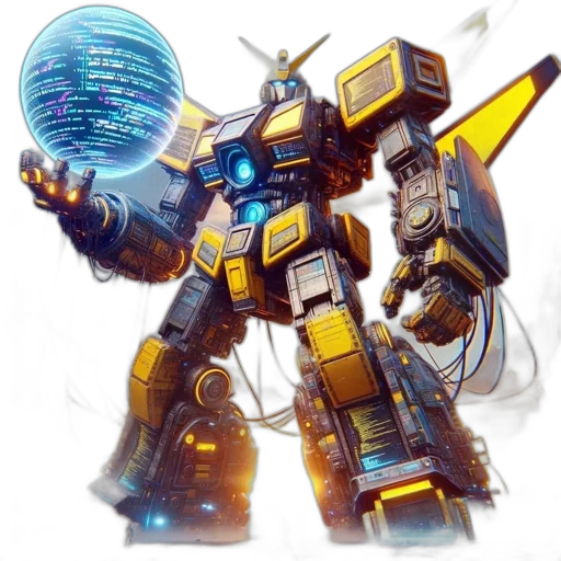 robot, weapon, concept art, 3d render transparent PNG cut-out