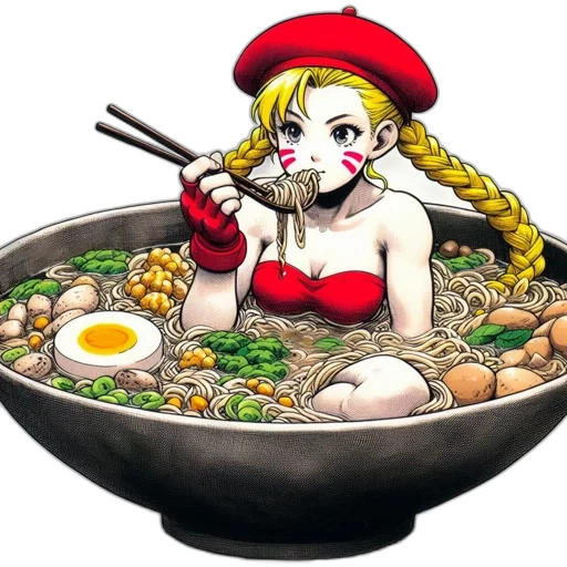 food, anime, comic book art, cartoon transparent PNG cut-out