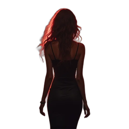 dress, hair, concept art, 3d render transparent PNG cut-out