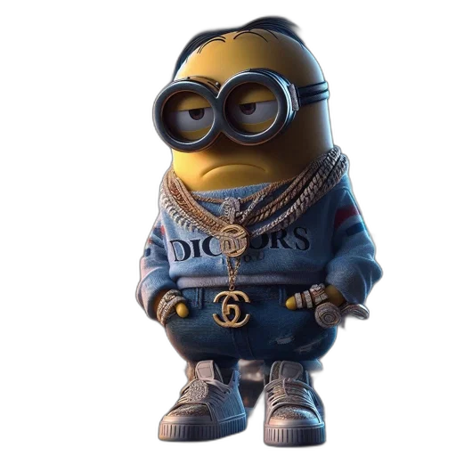 staff, 3d render, concept art, minion transparent PNG cut-out