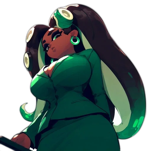 dress, staff, weapon, hair transparent PNG cut-out