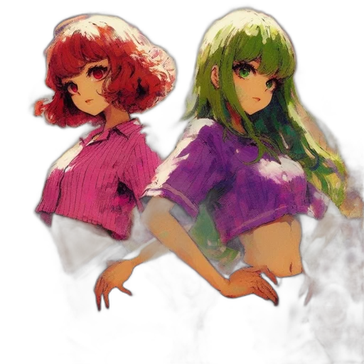 watercolor, concept art, pixel art, anime transparent PNG cut-out