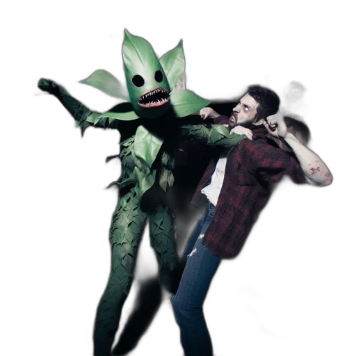 creature, robot, mask, staff transparent PNG cut-out