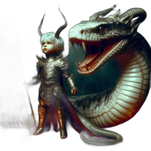 dragon, sword, staff, creature transparent PNG cut-out