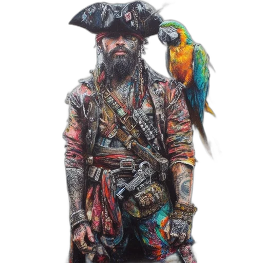 animal, jacket, weapon, oil painting transparent PNG cut-out