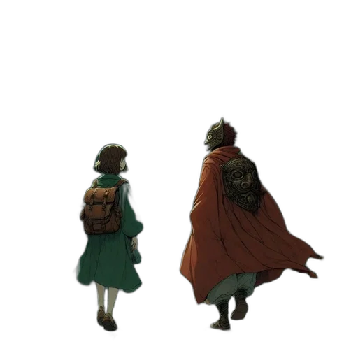 dress, jacket, crown, staff transparent PNG cut-out