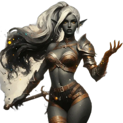 fantasy art, concept art, comic book art, golden transparent PNG cut-out