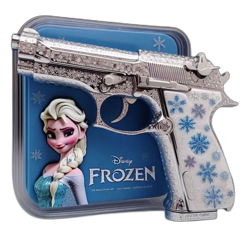 weapon, toy, gun, decorated transparent PNG cut-out