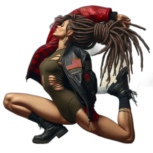 jacket, hair, concept art, comic book art transparent PNG cut-out