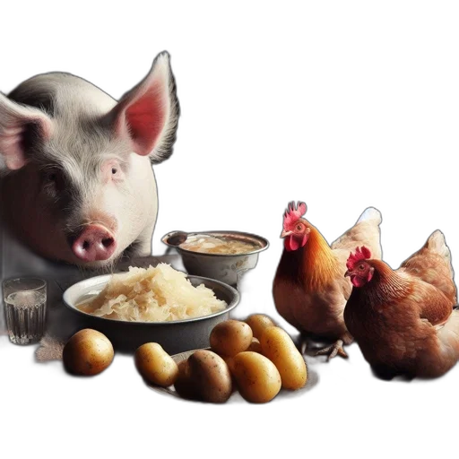 food, animal, photorealistic, intimate transparent PNG cut-out