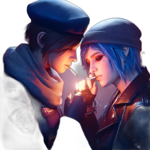 hat, jacket, face, concept art transparent PNG cut-out