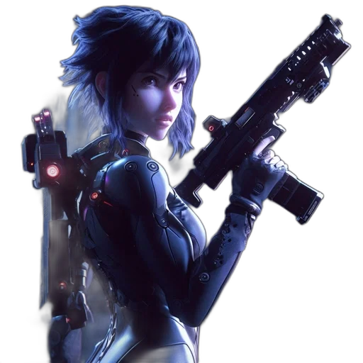 weapon, robot, concept art, cyberpunk transparent PNG cut-out
