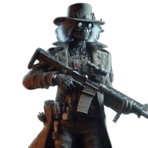 weapon, robot, mask, staff transparent PNG cut-out