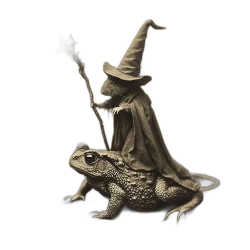dragon, hat, creature, staff transparent PNG cut-out
