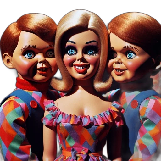dress, face, three, dolls transparent PNG cut-out