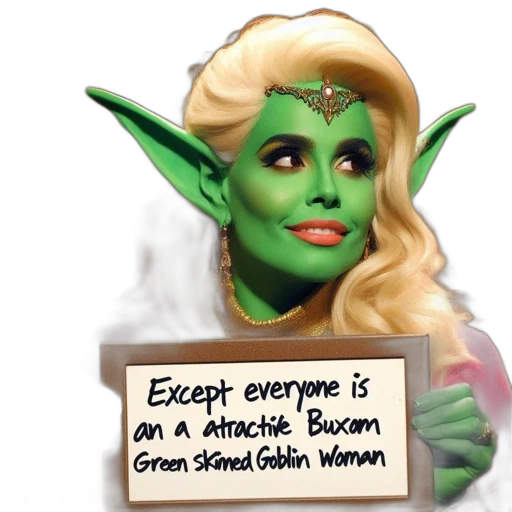fantasy art, concept art, confident, green-skinned transparent PNG cut-out