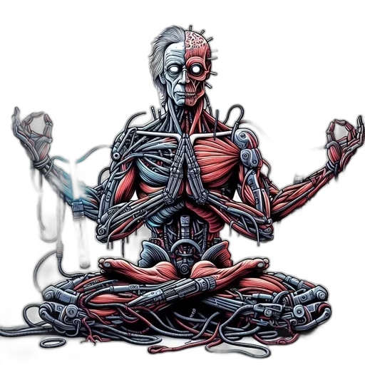 robot, comic book art, concept art, cyberpunk transparent PNG cut-out