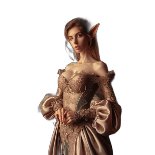 dress, staff, dragon, jewelry transparent PNG cut-out