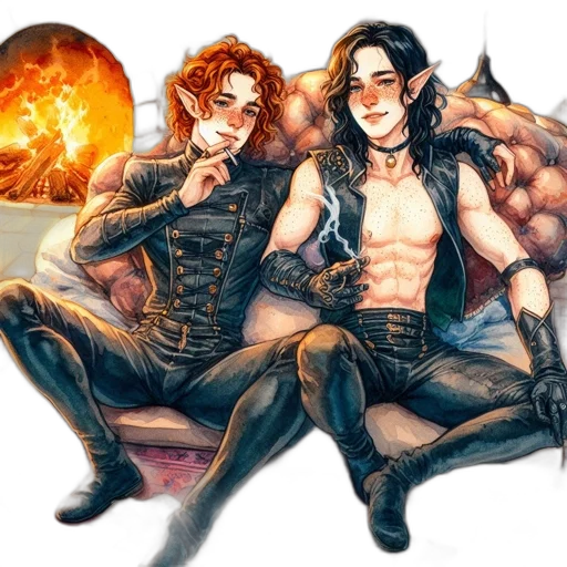 fantasy art, comic book art, concept art, watercolor transparent PNG cut-out