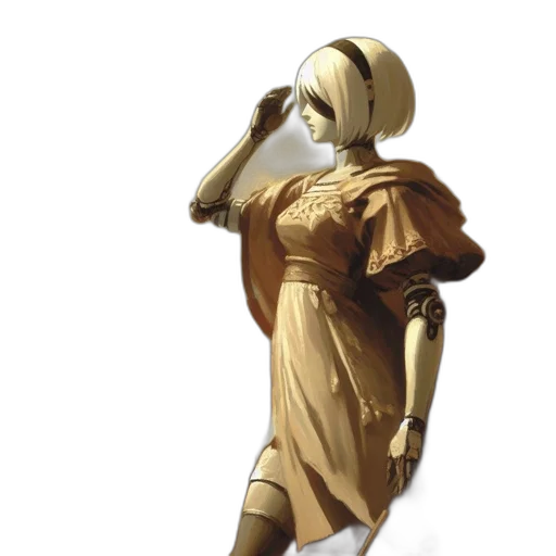 dress, mask, robot, staff transparent PNG cut-out