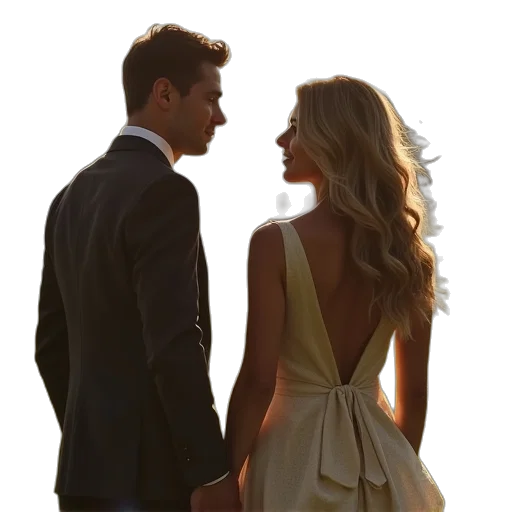 dress, sunset, city street, beach transparent PNG cut-out