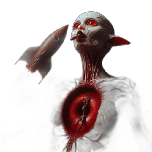 creature, face, mask, staff transparent PNG cut-out